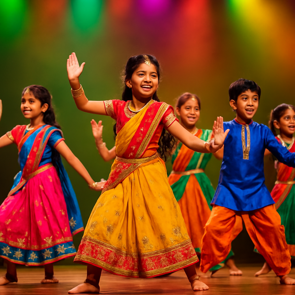 Students performing a cultural dance