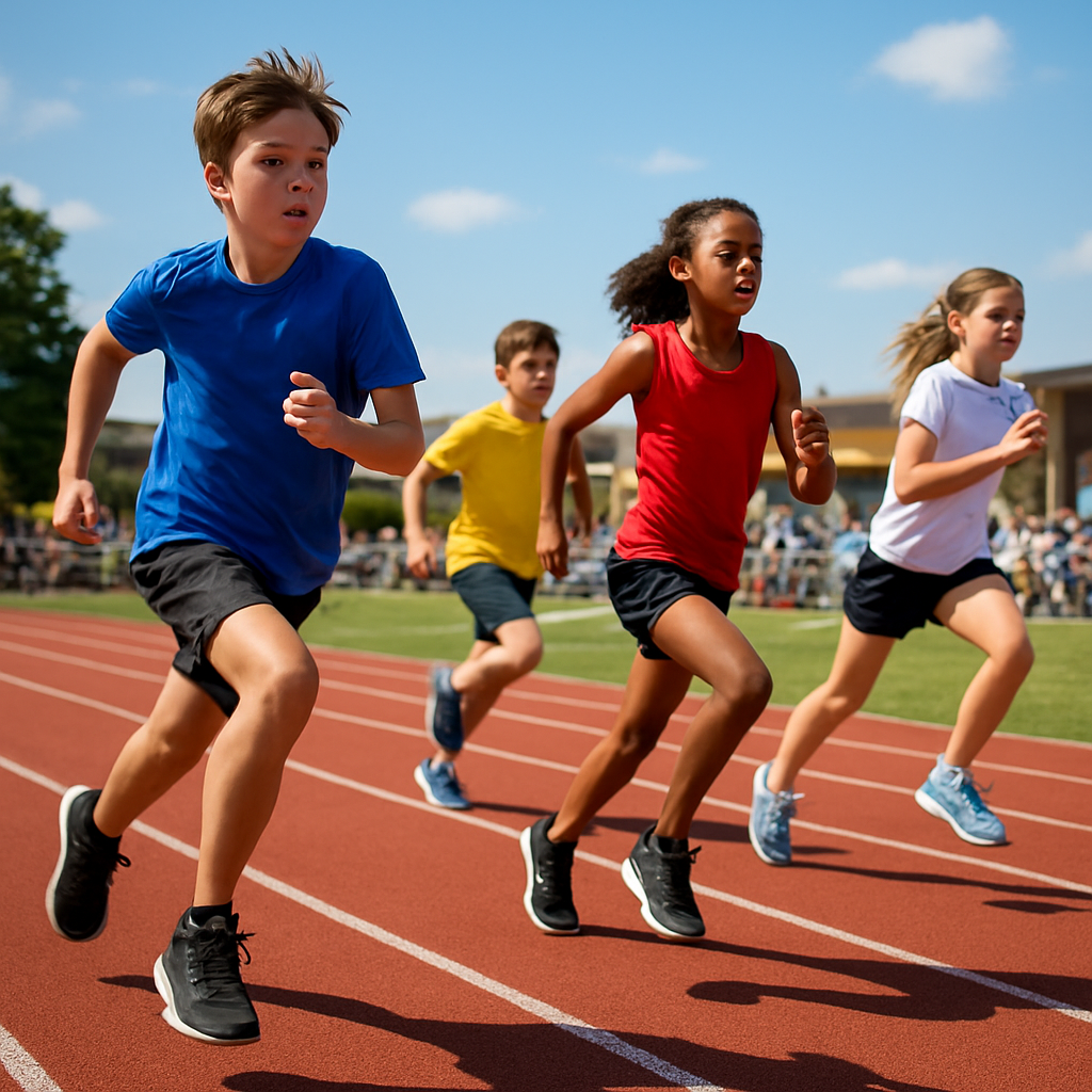 Athletes at a school sports meet